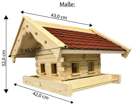 Futterhaus Maxi perfekte Größe für Balkon Terrasse und Garten