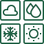 Regentropfen-Symbol für wetterfeste Produkte
