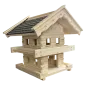 Preview: XL Vogelvilla mit zwei Stockwerken mit Futtersilo