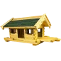 Preview: vogelhaus-middel-gruene-bitumenschindeln-dunkelbraun-gebeizte-türen-fensterzargen-fensterlaeden-ausziehboden-boden-mit-zaun Preview: vogelhaus-middel-gruene-bitumenschindeln-dunkelbraun-gebeizte-türen-fensterzargen-fensterlaeden-ausziehboden-boden-mit-zaun