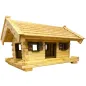 Preview: vogelhaus-middel-kleine-holzschindeln-dunkelbraun-gebeizte-türen-fensterzargen-fensterlaeden-ausziehboden-boden-mit-zaun Preview: vogelhaus-middel-kleine-holzschindeln-dunkelbraun-gebeizte-türen-fensterzargen-fensterlaeden-ausziehboden-boden-mit-zaun