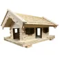 Preview: vogelhaus-middel-kleine-holzschindeln-dunkelbraun-gebeizte-türen-fensterzargen-fensterlaeden-boden-mit-zaun Preview: vogelhaus-middel-kleine-holzschindeln-dunkelbraun-gebeizte-türen-fensterzargen-fensterlaeden-boden-mit-zaun
