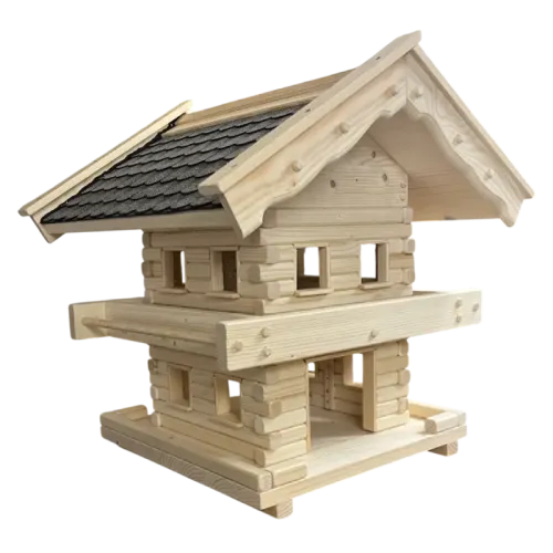 Preview: XL Vogelvilla mit zwei Stockwerken mit Futtersilo