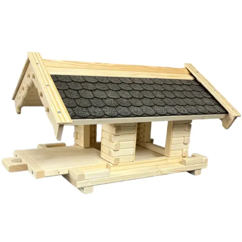 vogelhaus-hansi-mit-grauen-bitumenschindeln-und-herausnembarem-ausziehboden-und-boden-mit-zaun