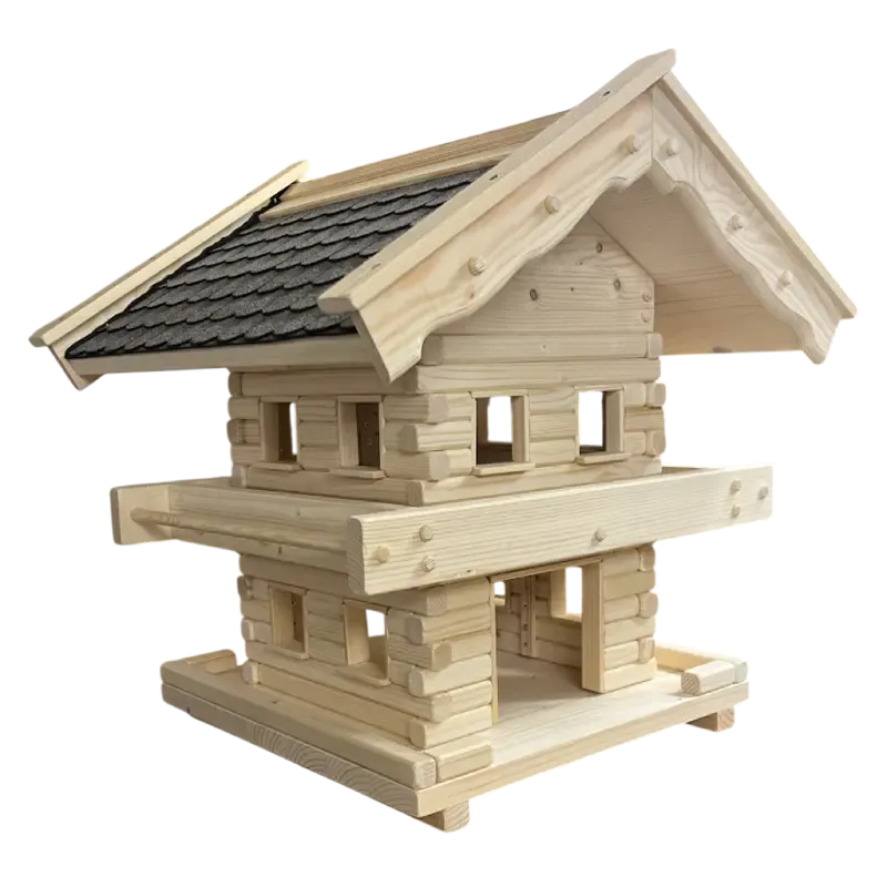 XL Vogelvilla mit zwei Stockwerken mit Futtersilo