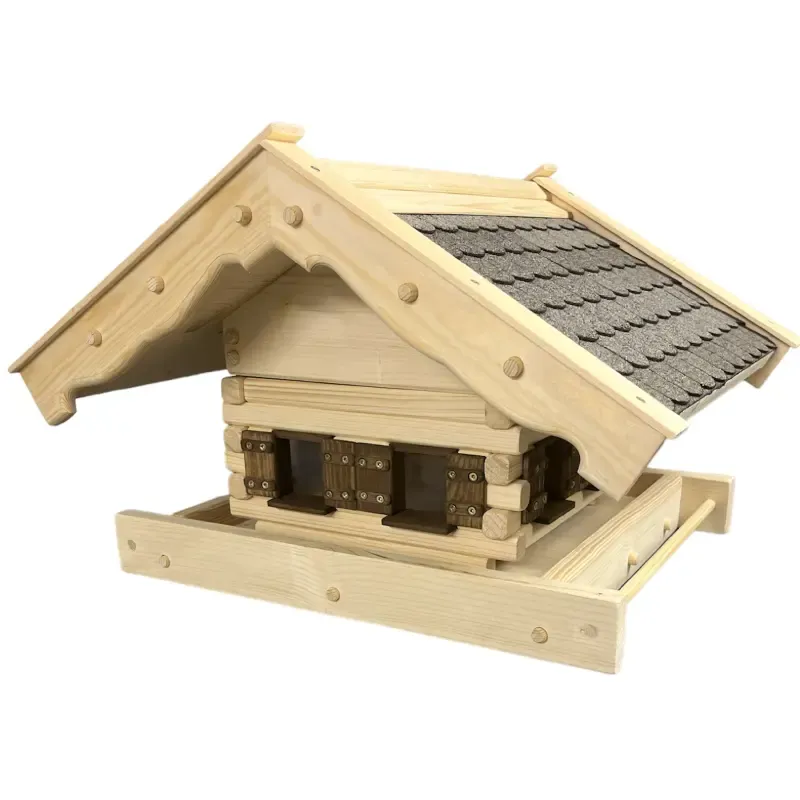 vogelfutterhaus-maxi-mit-grauen-bitumenschindel-und-dunkelbraun-gebeizte-fensterlaeden vogelfutterhaus-maxi-mit-grauen-bitumenschindel-und-dunkelbraun-gebeizte-fensterlaeden