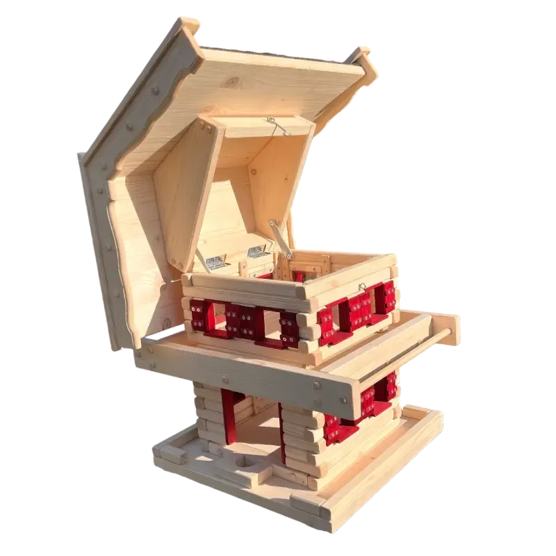 vogelhaus-befuellen-blockhaus-klappdach