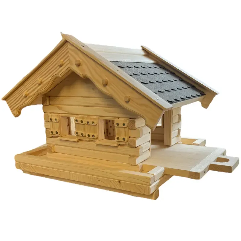 vogelhaus-glöckchen-mit-grauen-bitumenschindeln-ausziehboden-und-fensterlaeden