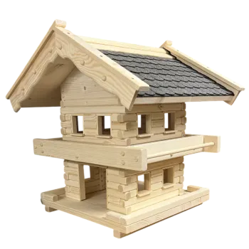 Große XL Vogelvilla Vogelhaus aus Holz mit 2 Etagen Futtersilo